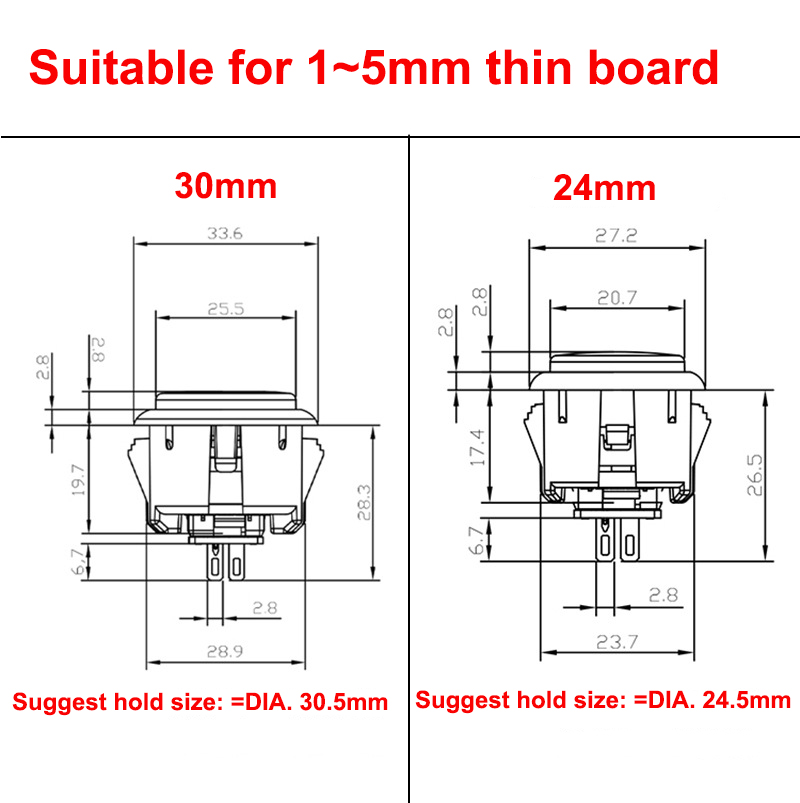 QANBA HITBOX Gravity KS Mechanical Axis Quick Silent Arcade Button 30 ...