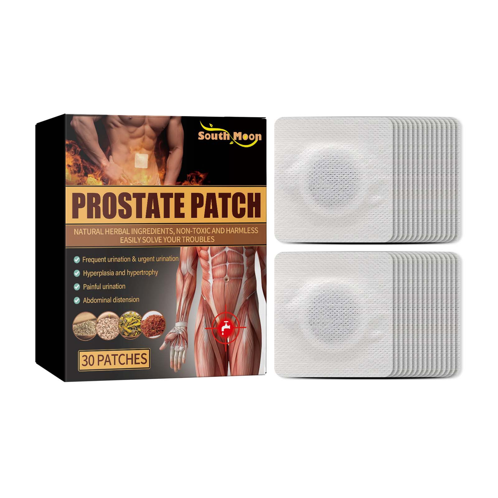 South Moon 30pcs Herbal Prostate Patch Prostatic Patches for Men Health ...