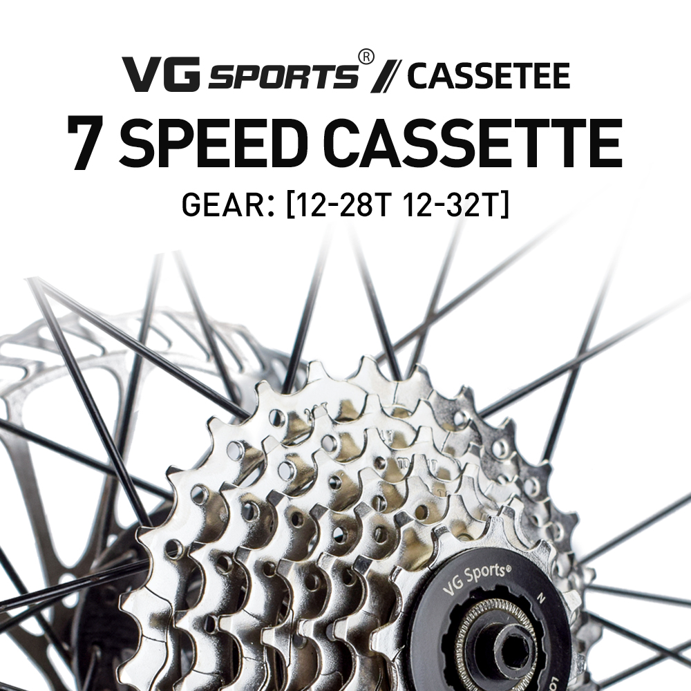VG Sports 7 Speed Road Bike Cassette 12-28T 12-32T Silver Color Bicycle ...