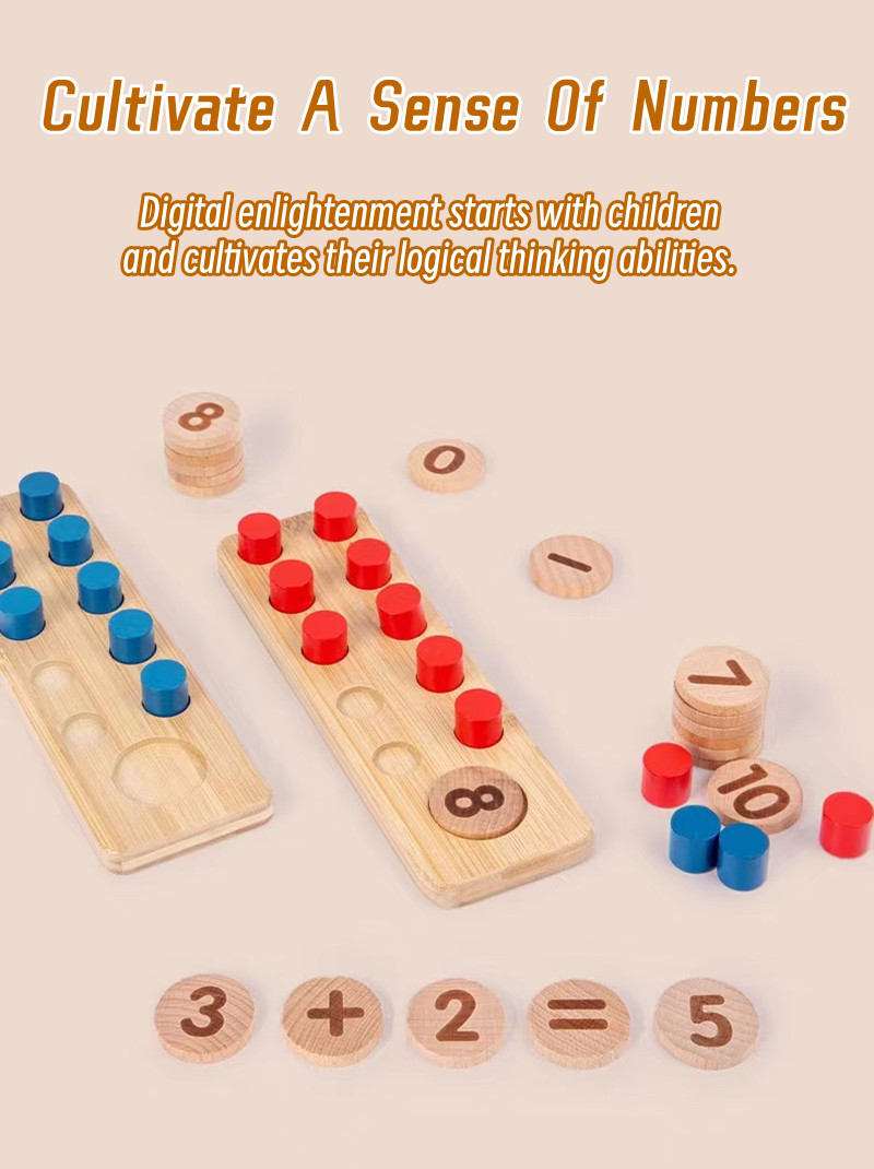 Children's wooden toys - Mathematical operation aids for adding and ...