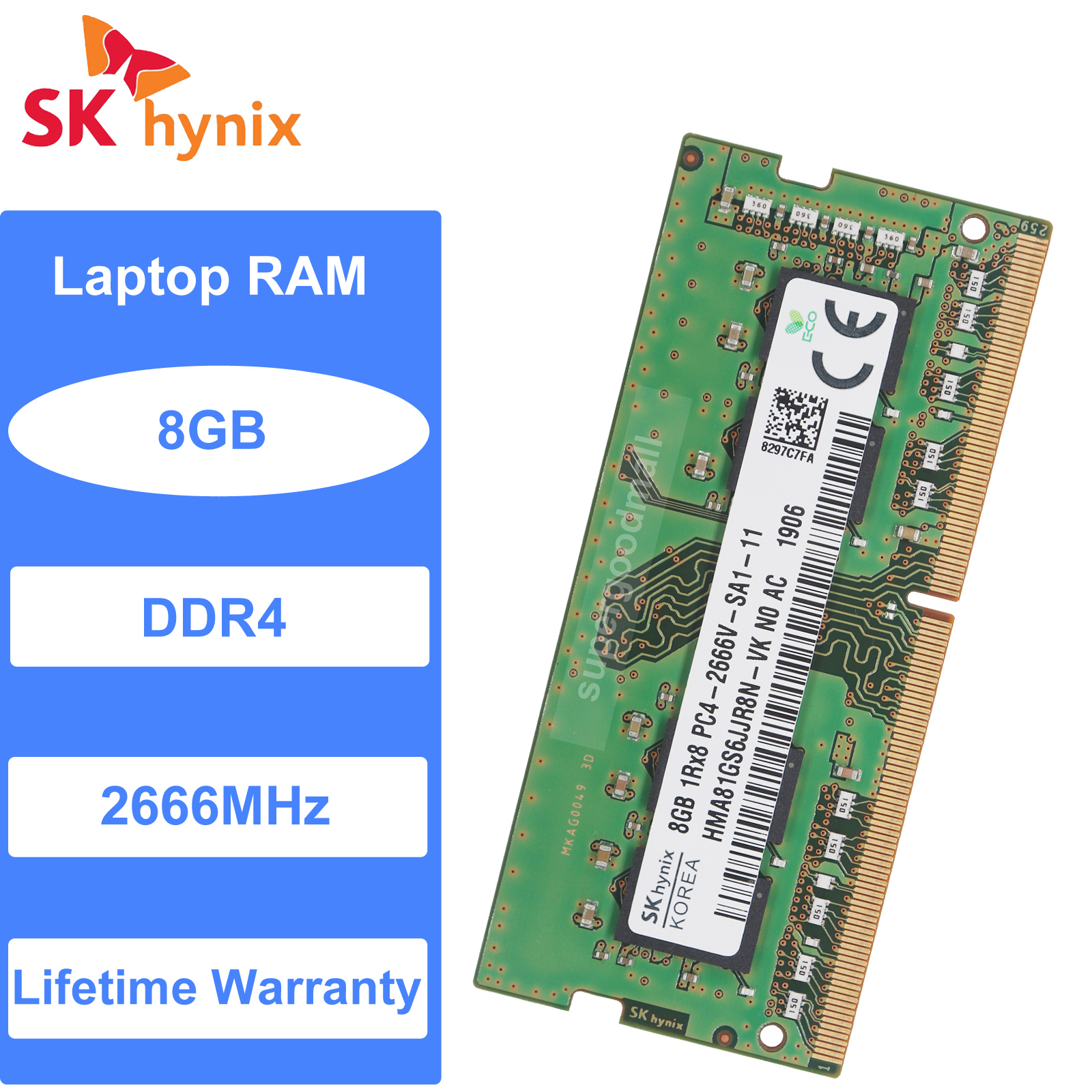 SK Hynix 8GB 1Rx8 PC4-2666V DDR4-2666Mhz 260Pin 1.2V