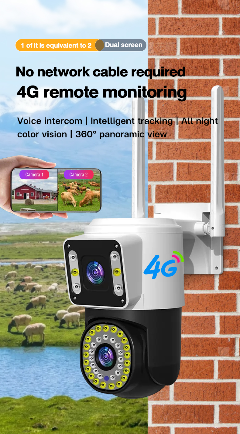 CCTV Camera WIFI 4G Remote Monitoring 360°Panorama HD Monitor With ...
