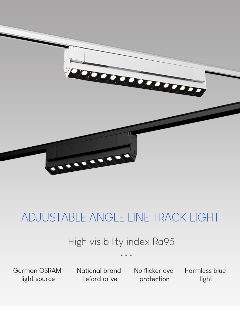 LED Track Light Spotlight Linear Ceiling Spot Light Rectangle Rail Lamp ...