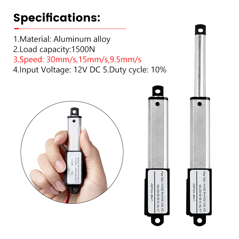 Aluminum Alloy Stroke Micro Linear Actuators Linear Actuator DC 12V Electric Mini Linear Motor