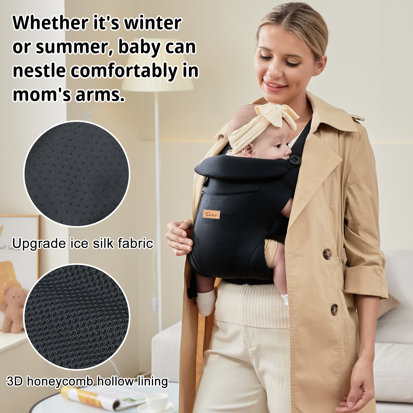 Shipped Laguna CUBY Ergonomic Baby Carrier Ice Silk Baby Sling