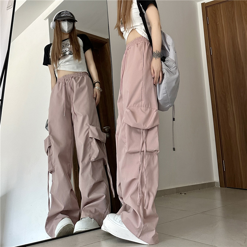 Street Style Trousers High Waist Leggings Pocket Sports Casual Cargo ...