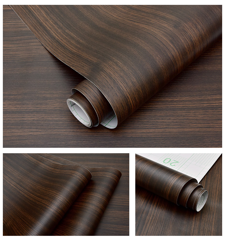 Thickened Wood Grain Wallpaper Self Adhesive Wooden Door Furniture ...