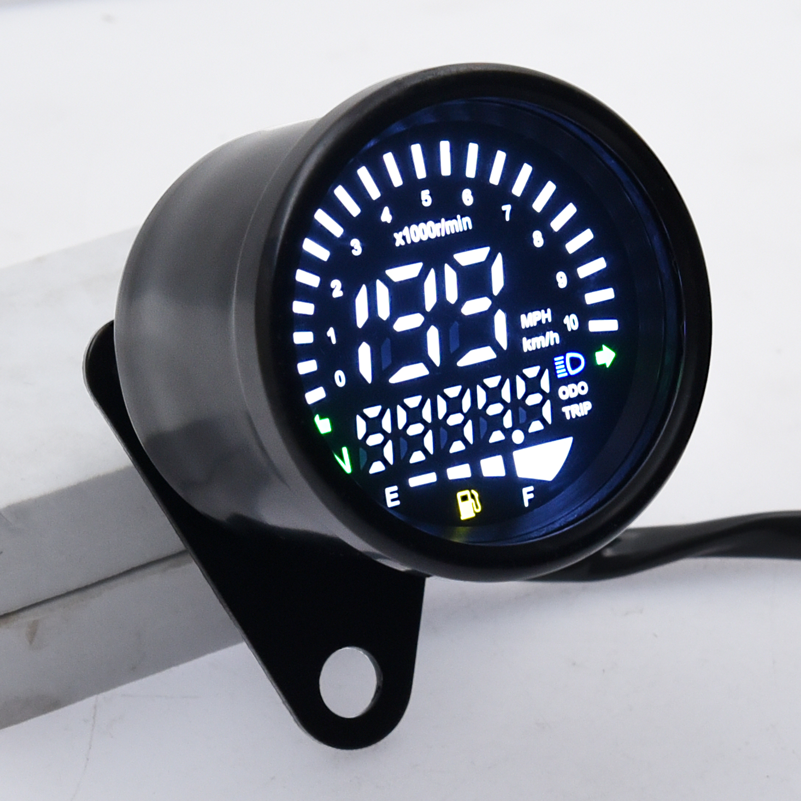 Universal Digital Motorcycle Speedometer LCD Odometer Tachometer ...