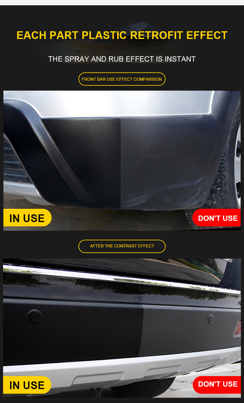 Car Plastic Restorer Back To Black Gloss Cleaning Auto Polish Repair