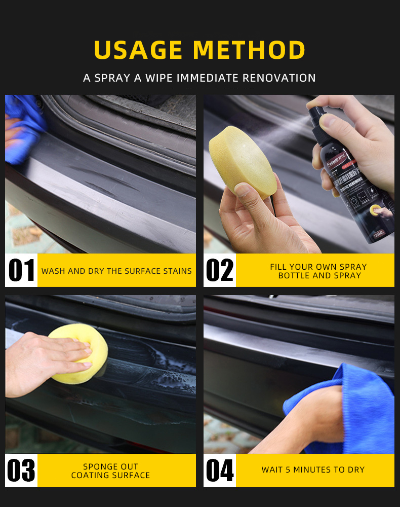 Car Plastic Restorer Back To Black Gloss Cleaning Auto Polish Repair ...