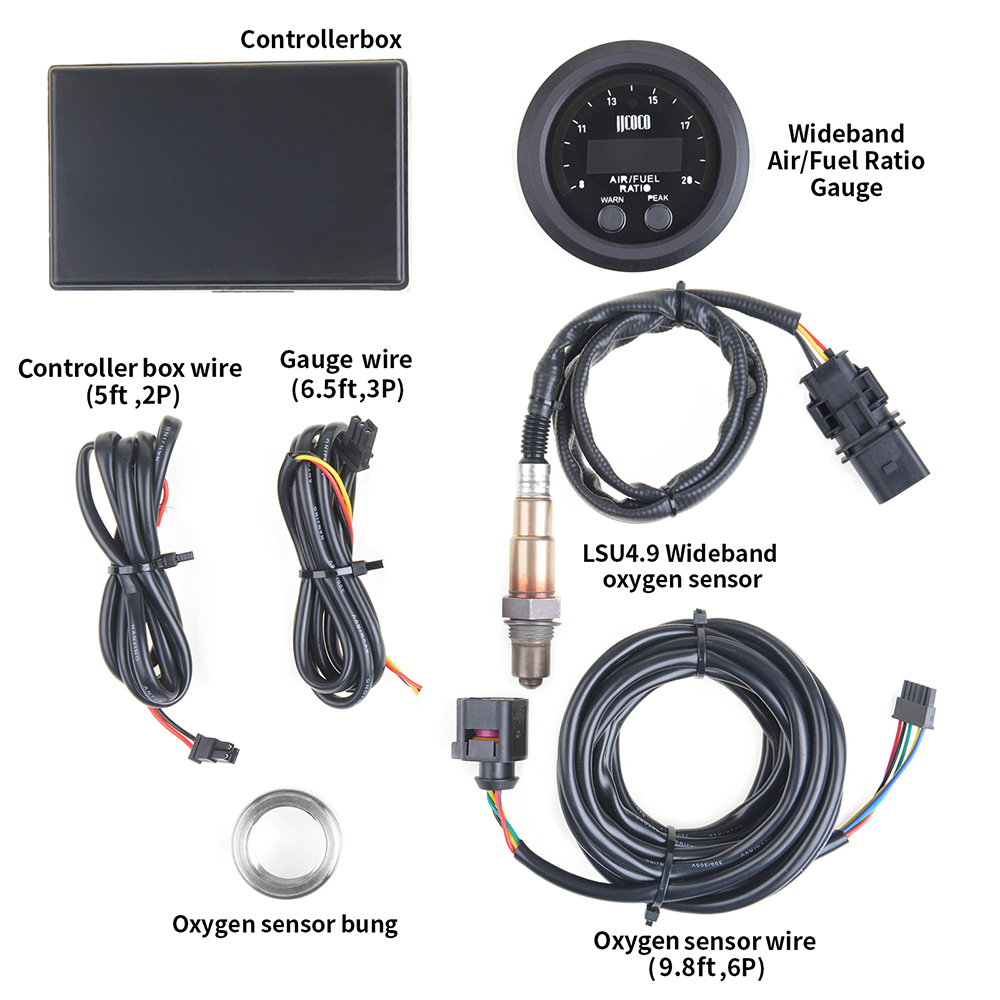 Universal 52MM S-Serie Air Fuel Ratio Gauge Ultra-Thin Round LED ...