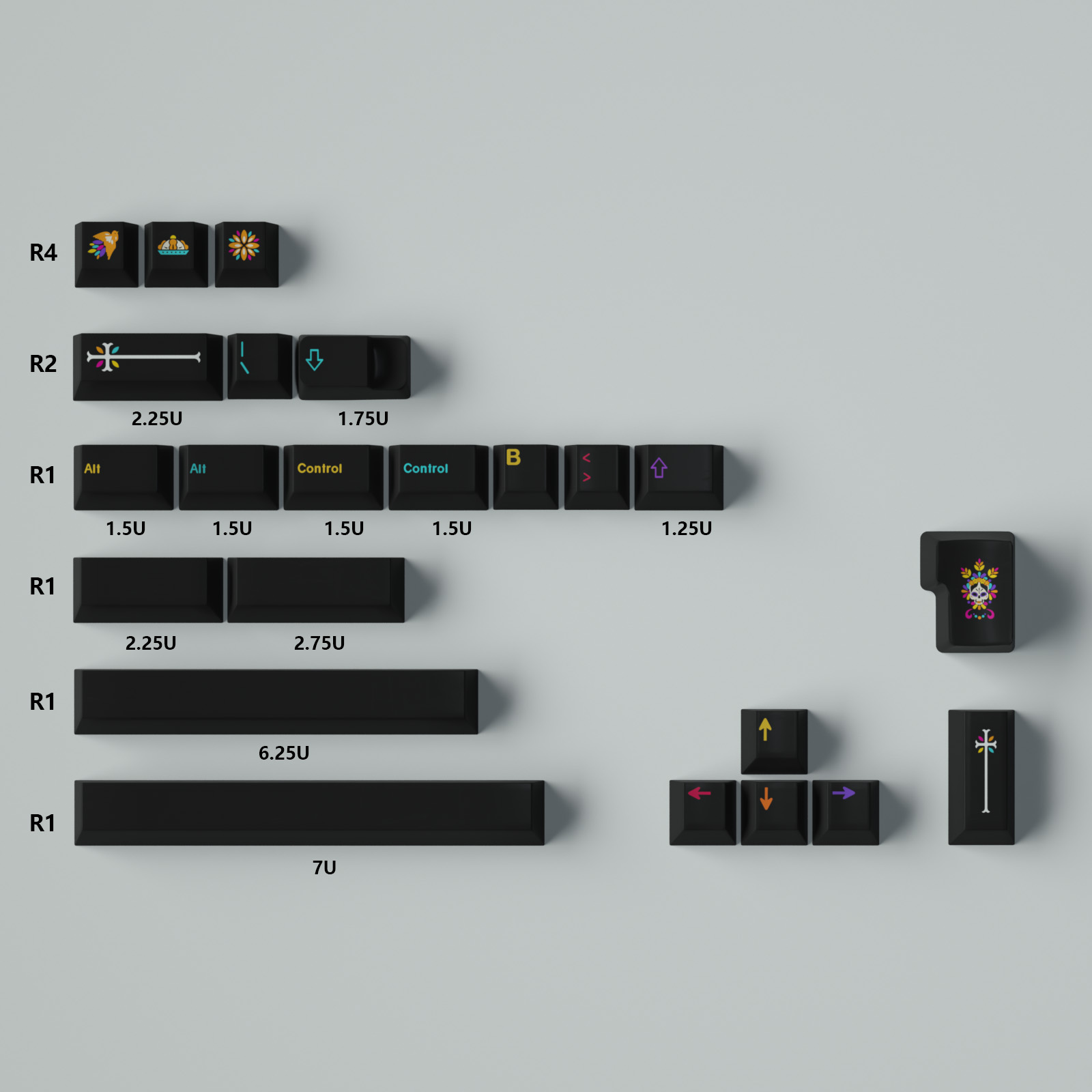 Gmk microtlan underground world complete set PBT keycaps Dye ...