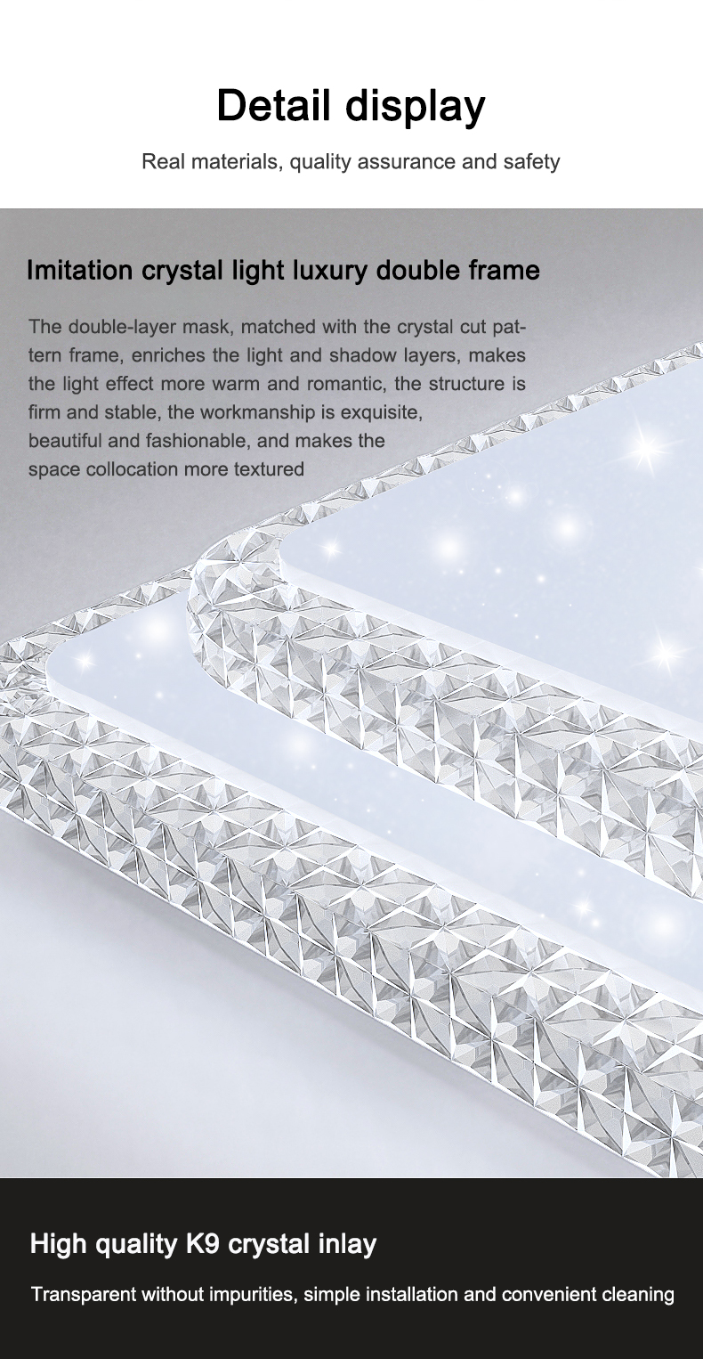 DBODHI LED Ceiling Light Diamond Light Bedroom Light Thricolor Dimming ...