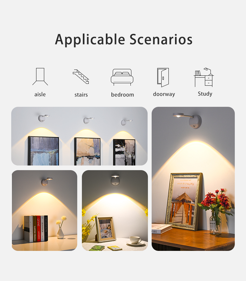 LED Motion Sensor Night Light with Remote Control 3 Colors Wireless USB ...