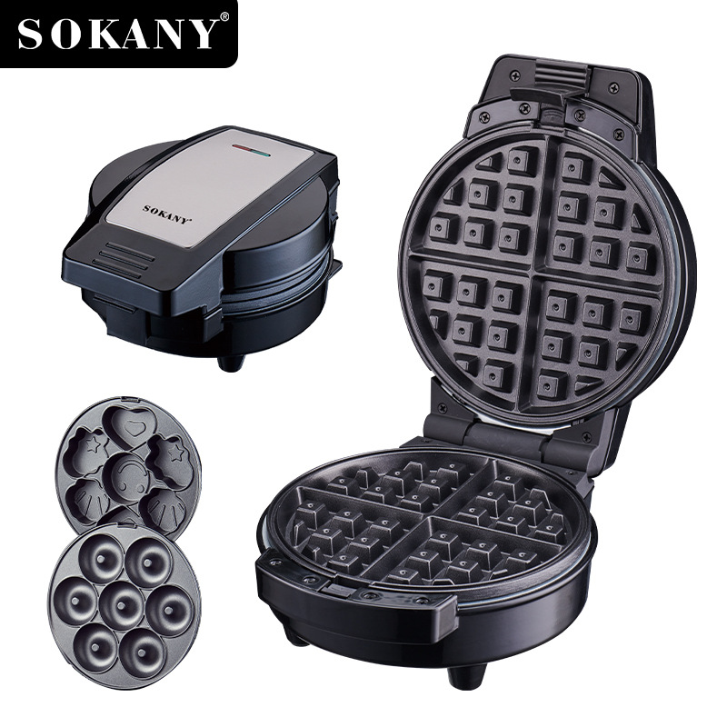 SOKANY Multifunctional Sandwich Maker 3 in 1 Detachable Donut Machine