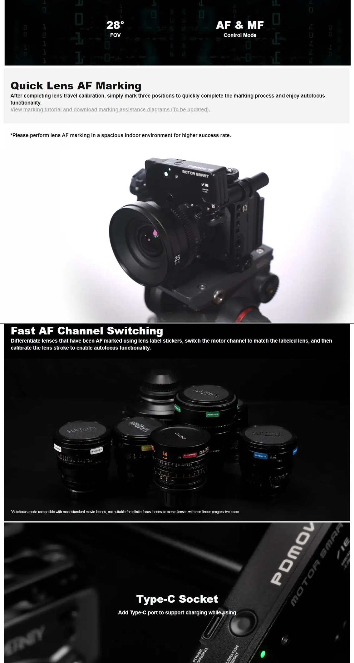 Système Follow Focus PDMOVIE Live Air 3 Smart - Contrôle Automatique De La Mise Au Point à 100 M