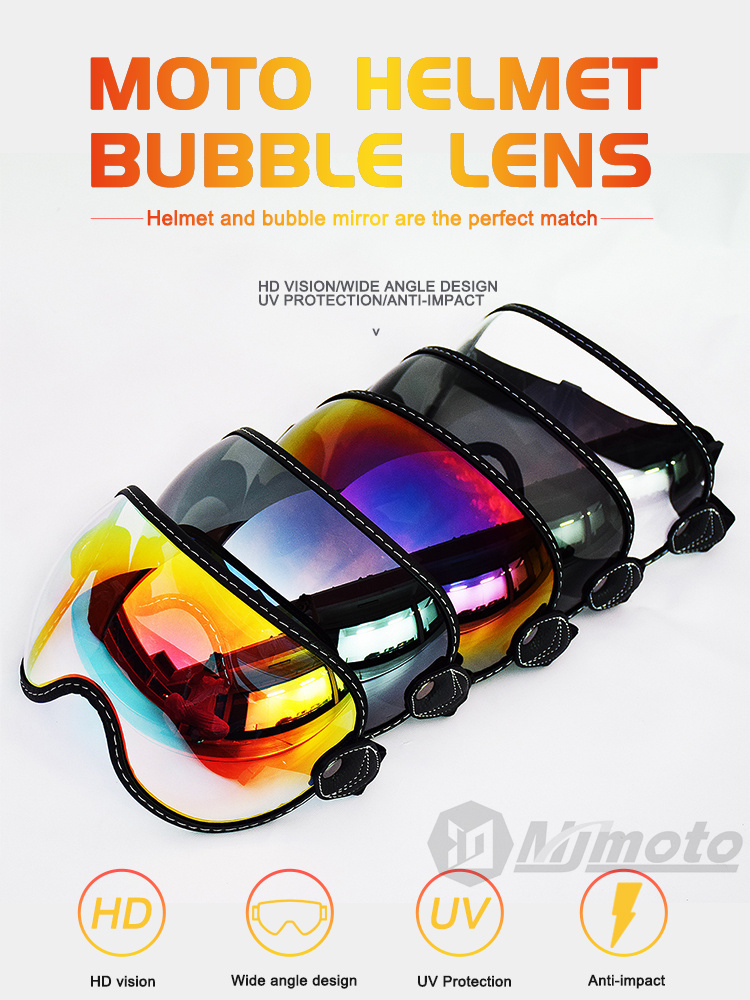 Vintage Motorcycle Helmet Lens Multicolor Hd View Face Shield Windproof ...