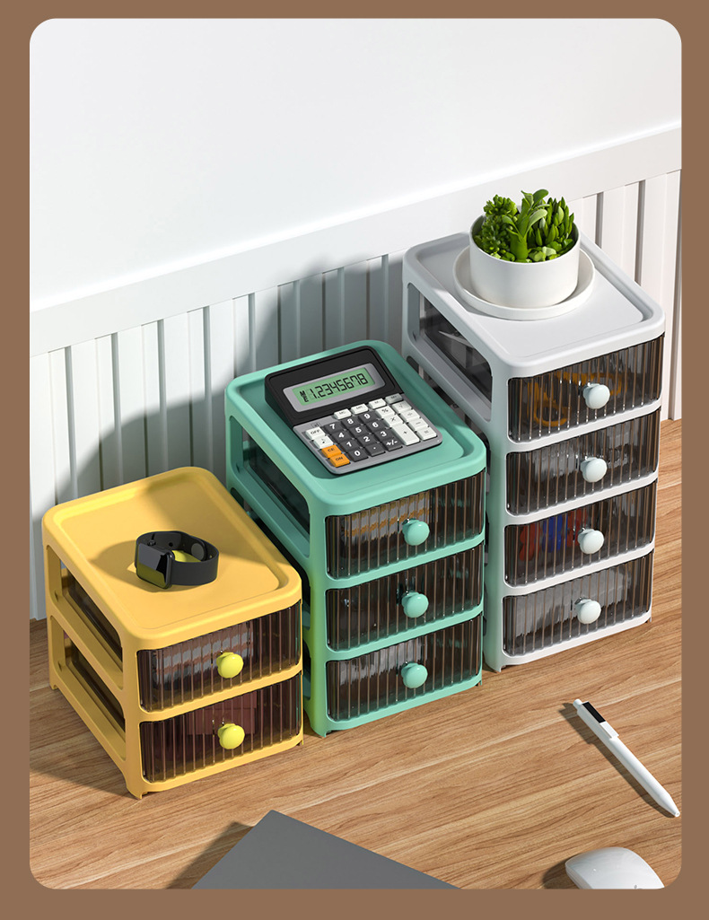 Mini Desktop Storage Box Drawer Style Cabinet Storage Box Cosmetics ...