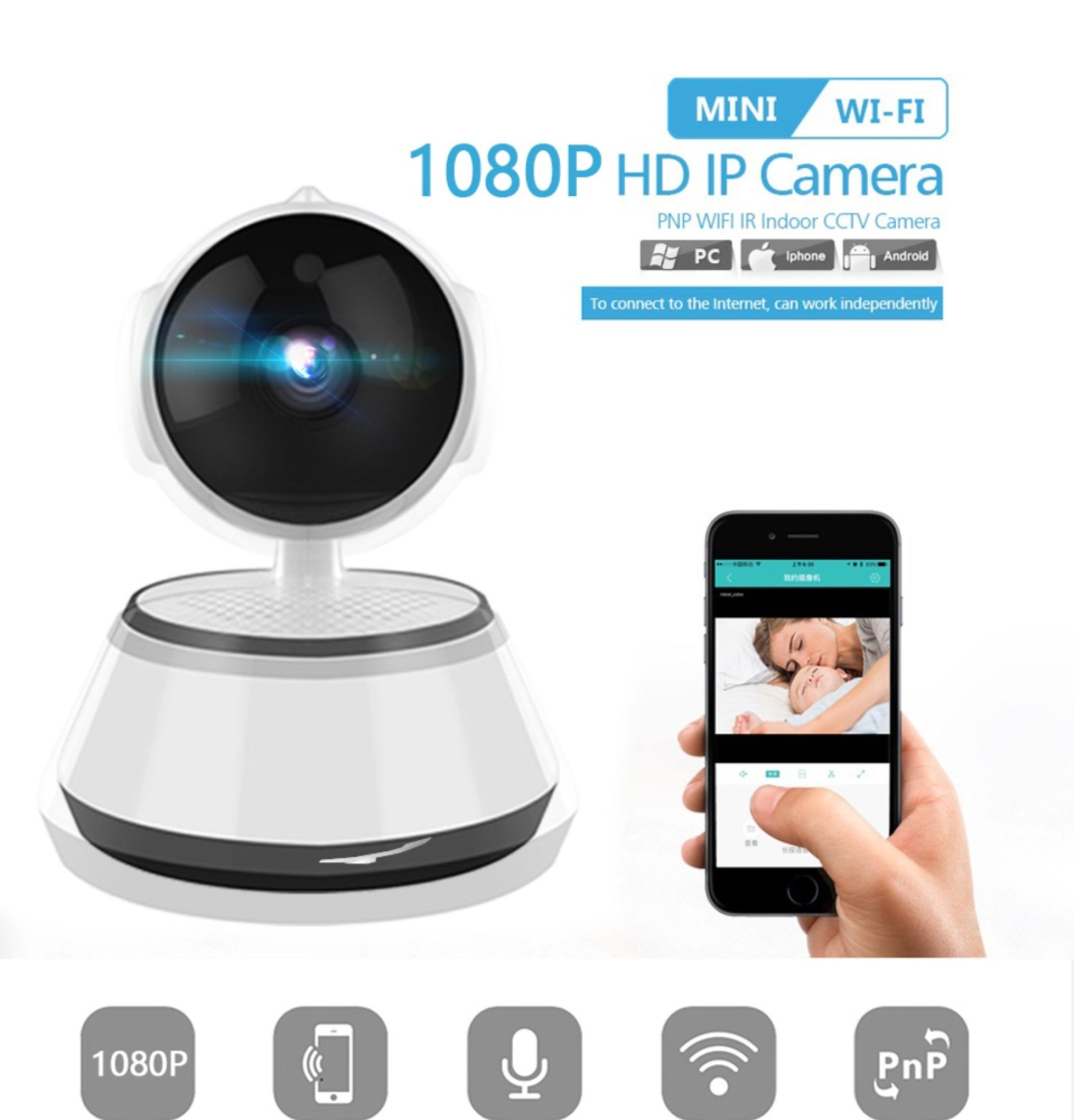 V380 Pro Cctv Smart Camera Q6 Pro Hd 1080P Night Vision Two-Way Audio ...