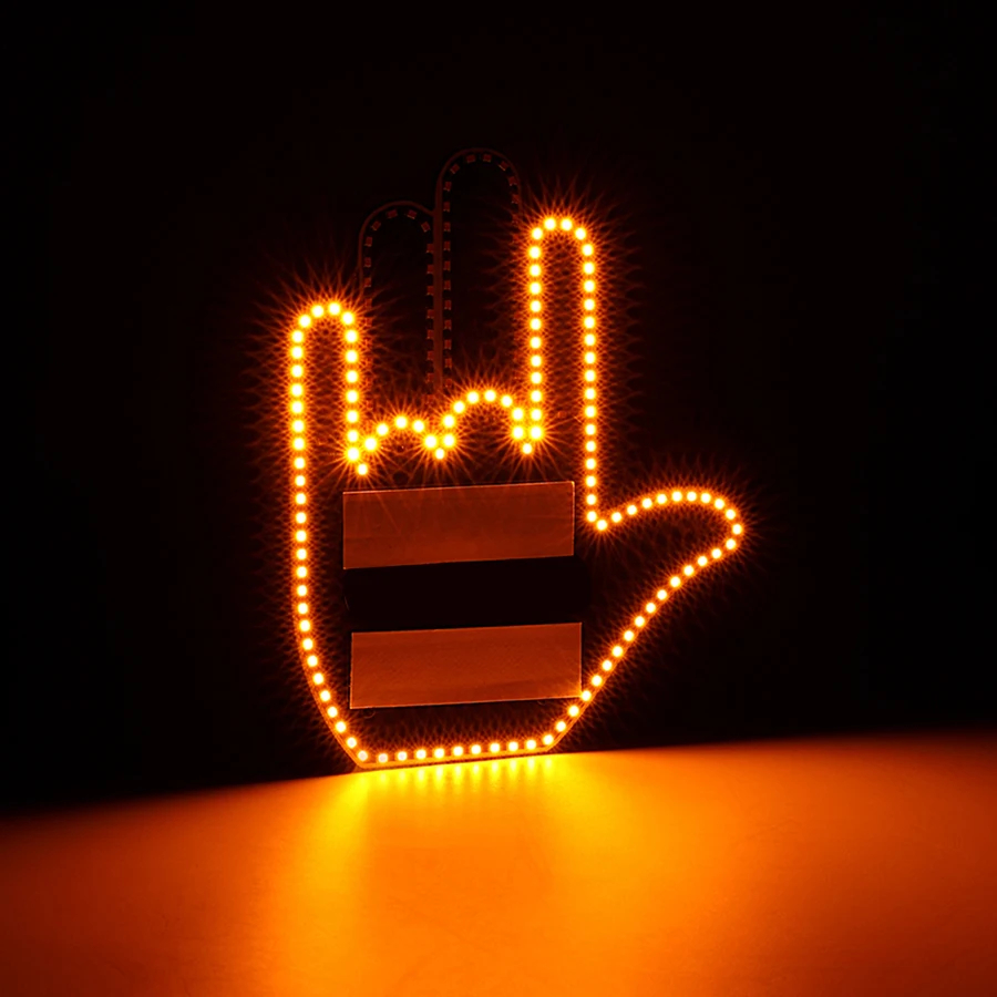 New LED Illuminated Gesture Light Car Light With Remote Road Rage Signs ...
