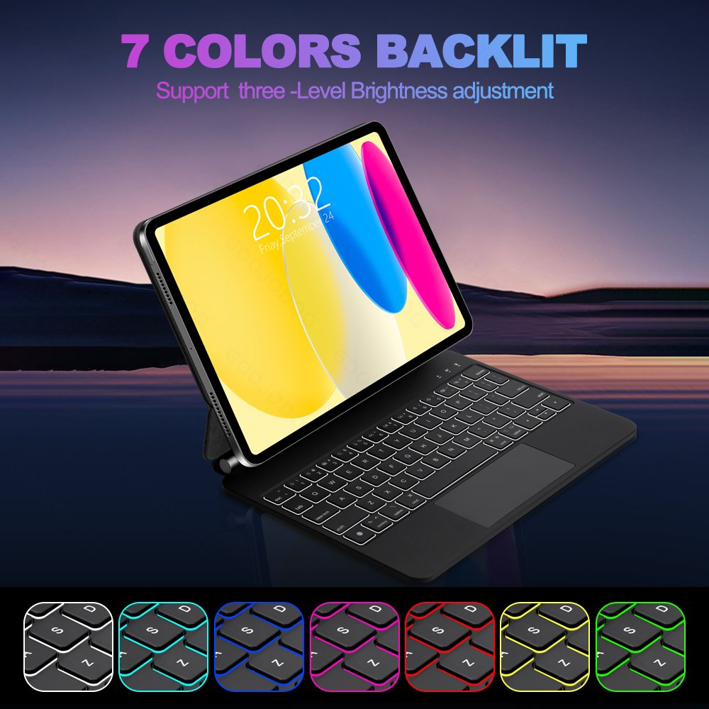 GOOJODOQ Magic Keyboard for IPad Pro 11 12.9 Air 4 5 10th Gen Mini 6 ...