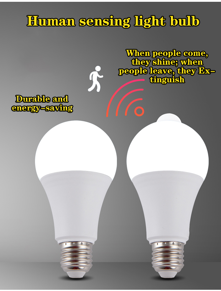 【5 PCS】LED Sensor Bulb E27 12W Dusk To Dawn Smart Bulb AC220V Day And ...