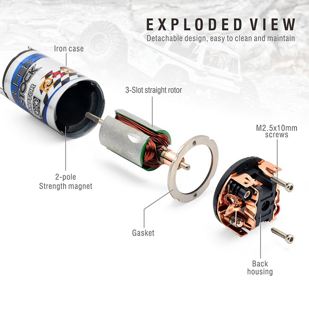 Moteur Brossé 540/550 Pour Voiture RC 1/10 – Compatible Axial SCX10, HSP, HPI, Wltoys Et Plus !