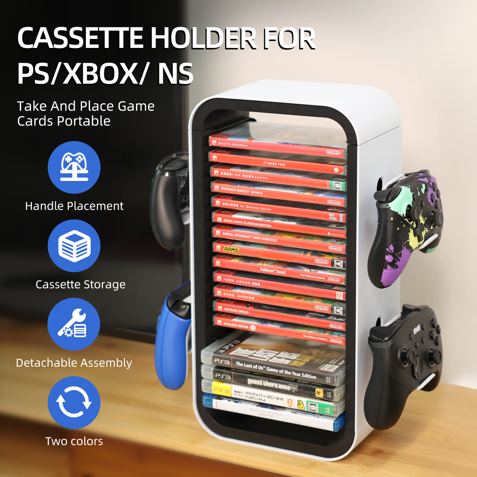 IINE Cassette Holder for PS/Xbox/Switch/XBOXGame Storage Game Card ...