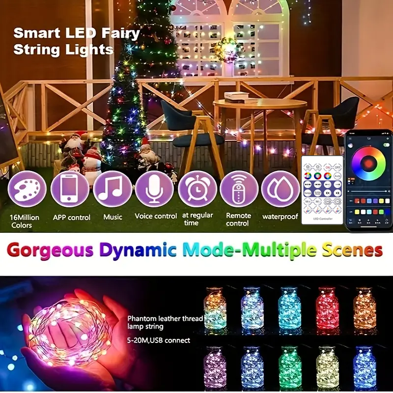 LED WIFI Smart Strip Light 5M 10M 15M 20M RGB APP Music Sync Waterproof