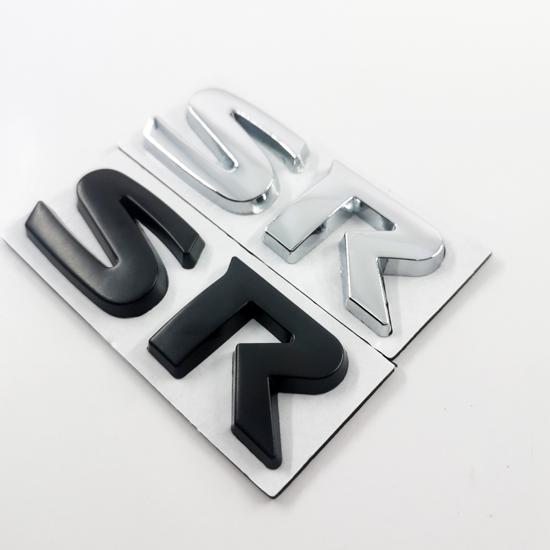 1 x Metal Chrome Black SR Letter Car Auto Rear Trunk Emblem Sticker ...