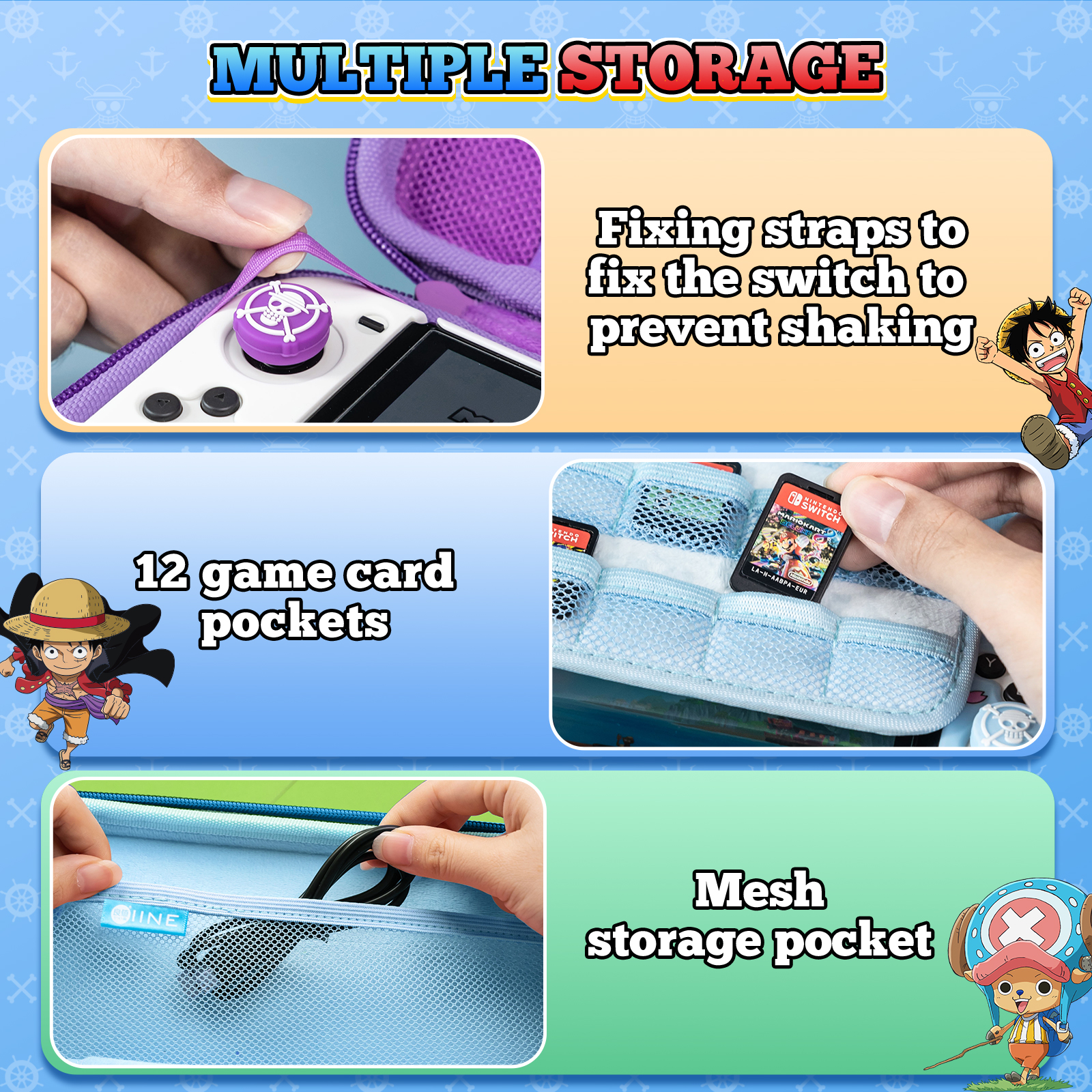 IINE ONE-PIECE EVA Storage Bag Console Carry Case Compatible Nintendo ...