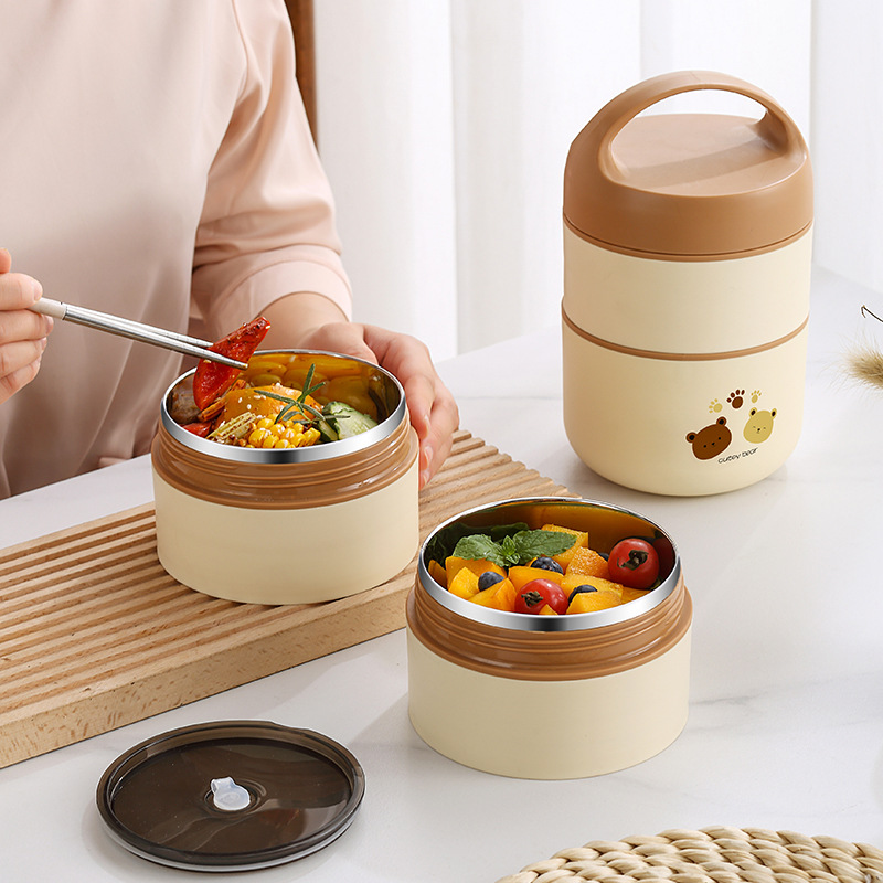304 stainless steel insulated lunch box 1/2/3layers thermal lunch box ...