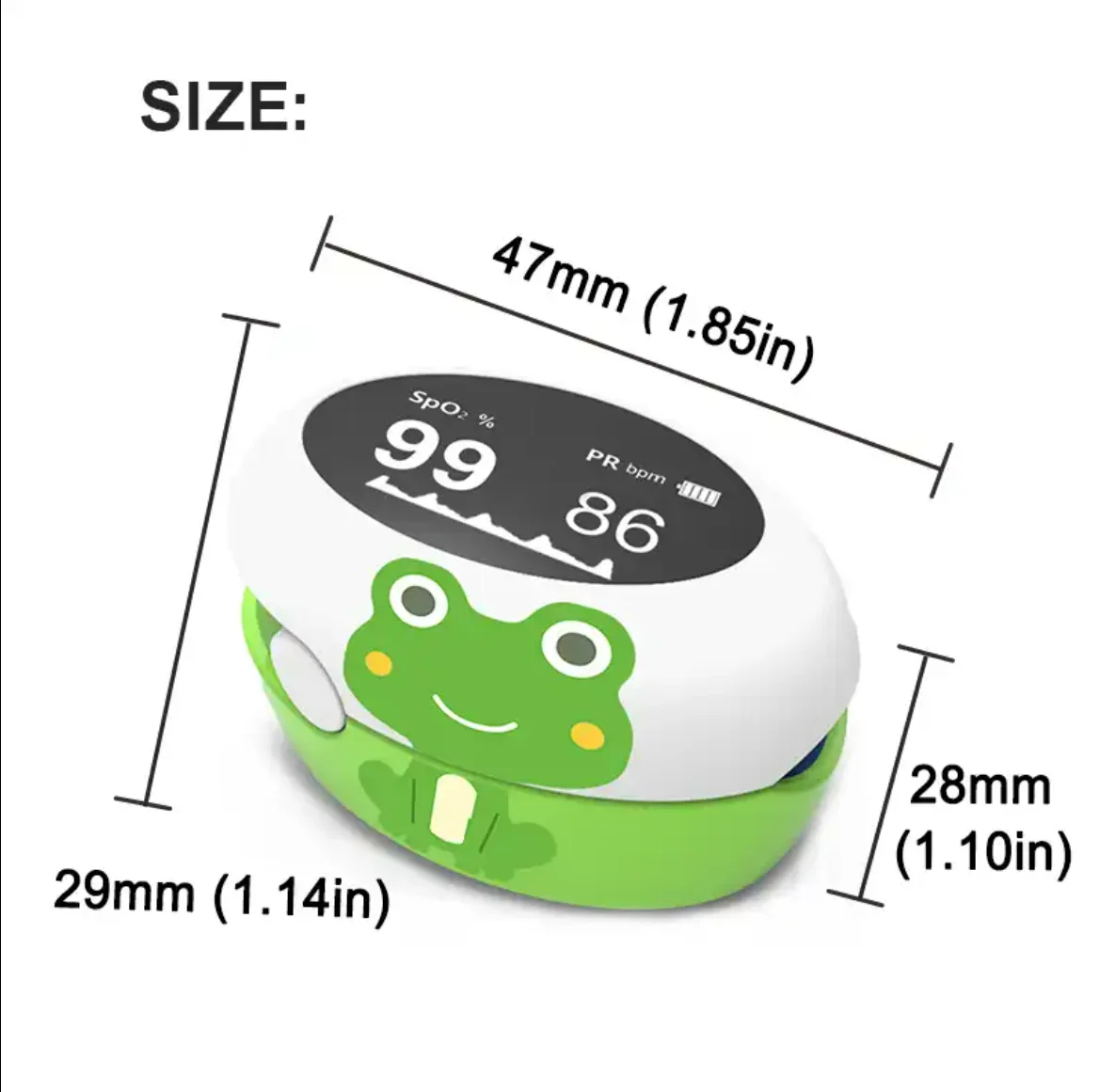 Cute little frog style blood oxygen concentration detector for babies ...