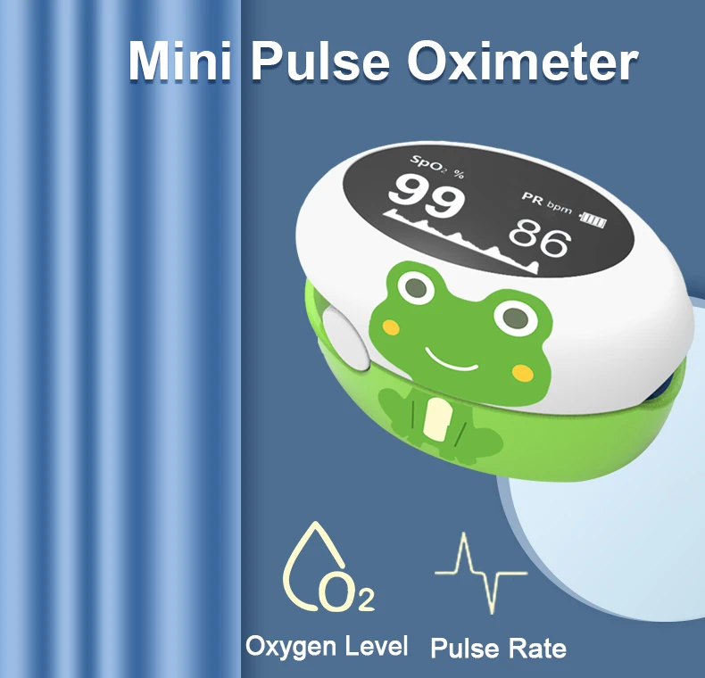 Cute little frog style blood oxygen concentration detector for babies ...