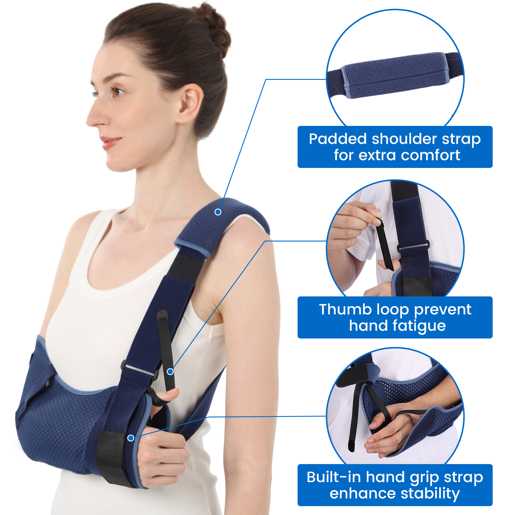 VELPEAU Medical Arm Sling, Shoulder Immobilizer for Torn Rotator Cuff ...
