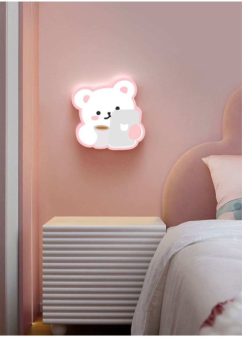 Nordic Cute Wall Light Led Bedroom Bedside Sconce Modern Children's ...