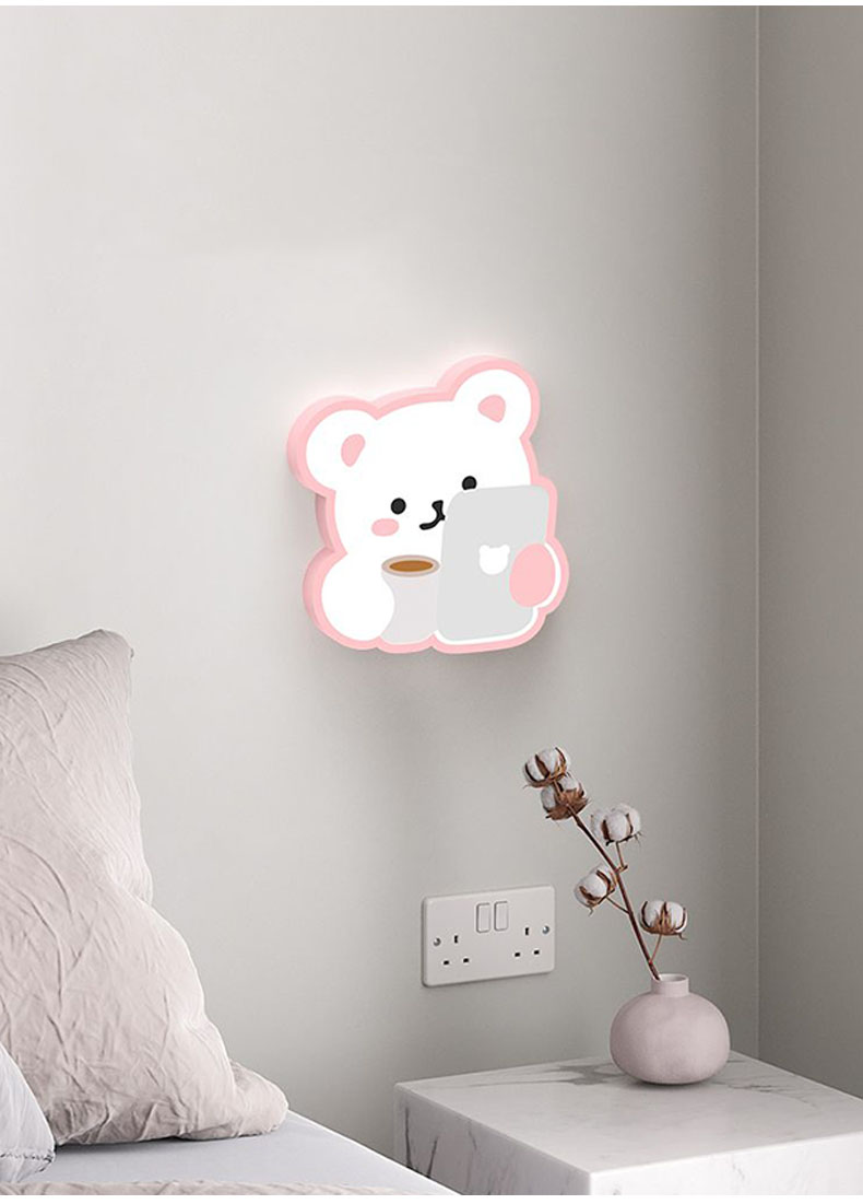 Nordic Cute Wall Light Led Bedroom Bedside Sconce Modern Children's ...