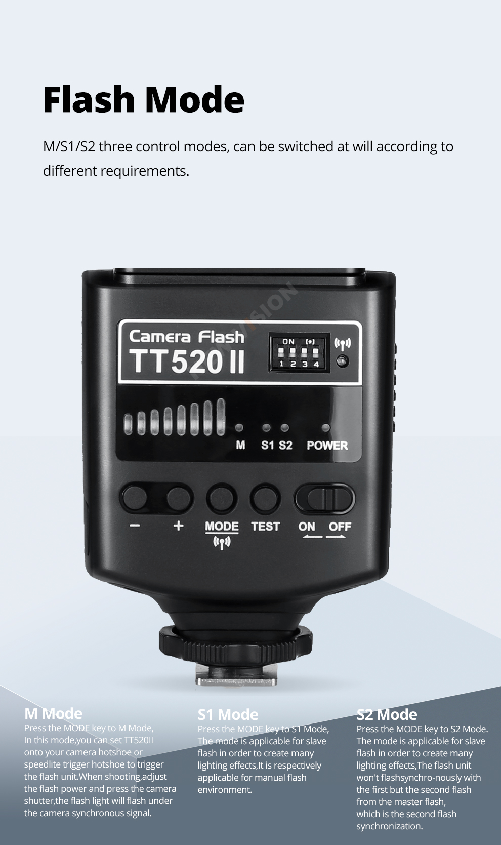 Godox TT520 II Flash TT520II with Build-in 433MHz Wireless Signal ...