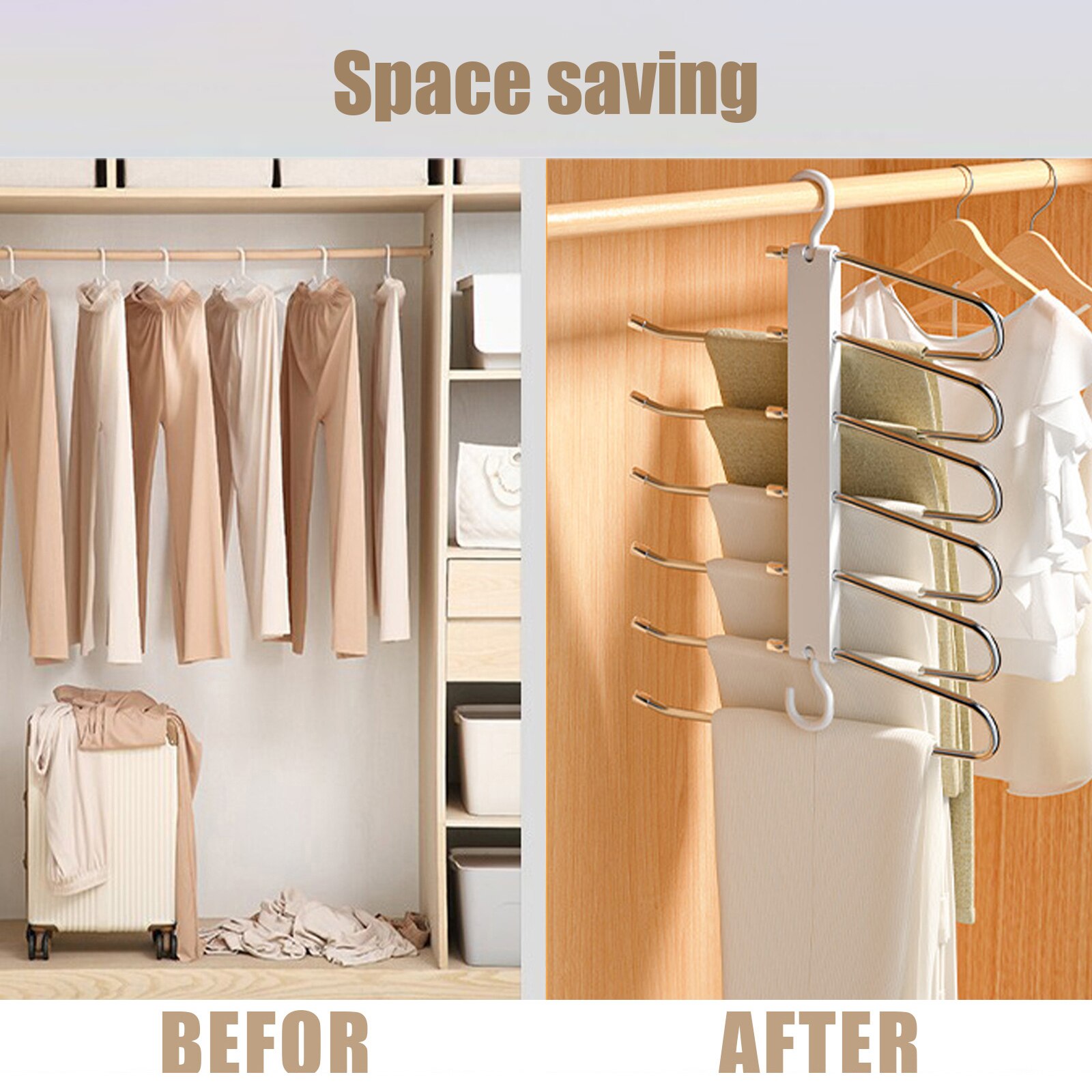 Stylish Multifunctional Pants Rack Hanger Adjustable Pants Rack Towel ...