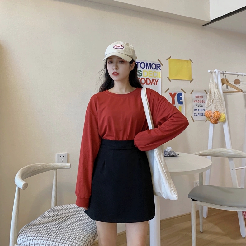 Skirt Korean Black Short Skirt Fashion High waiste Skirt a-Line Plus ...