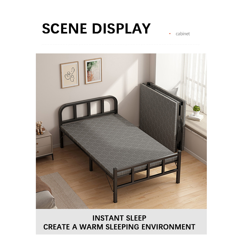 Folding Bed Frame 75/90/120CM Heavy Duty Single Bed Outdoor portable ...