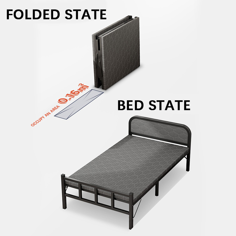 Folding Bed Frame 75/90/120CM Heavy Duty Single Bed Outdoor portable ...