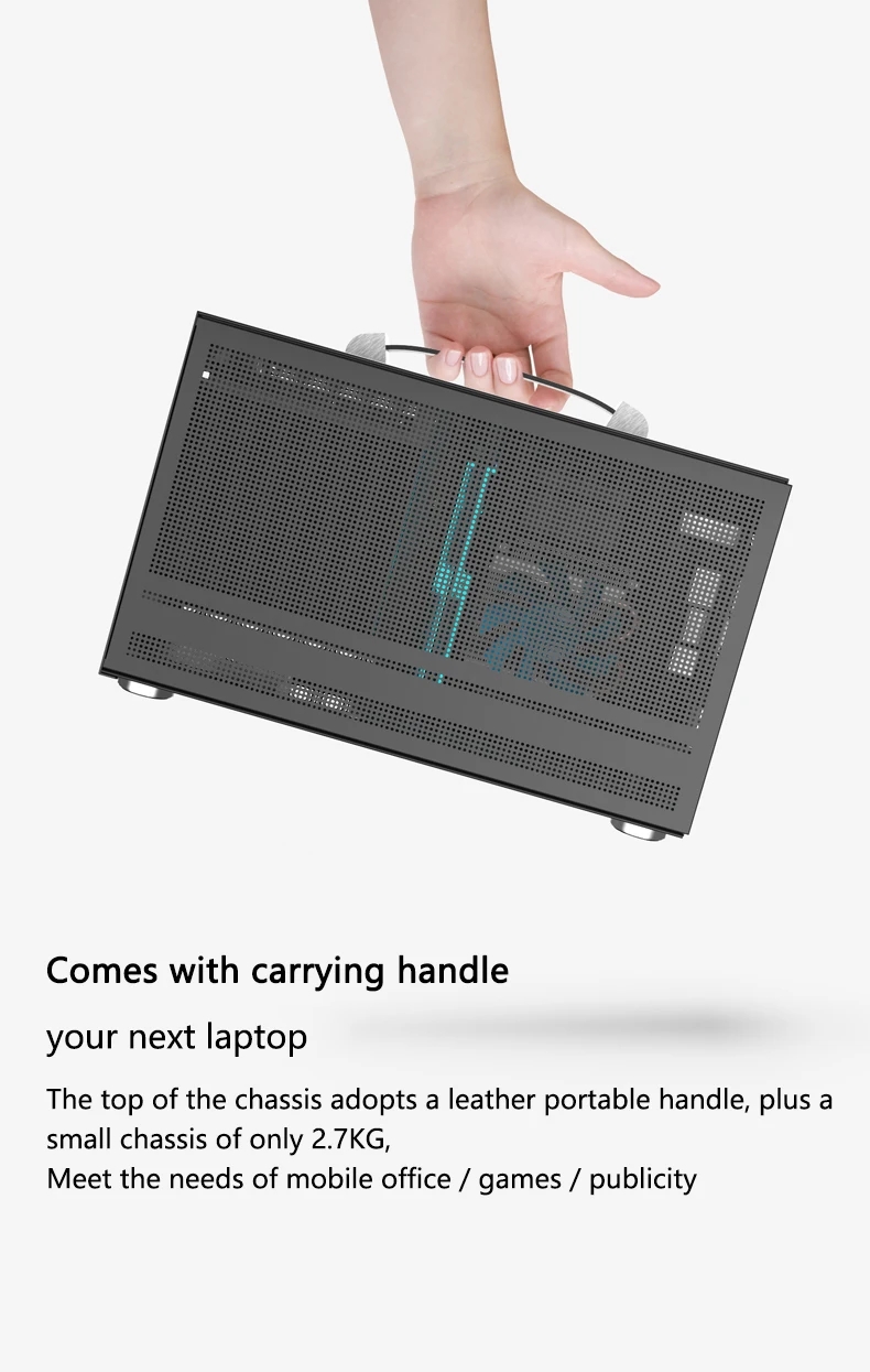 Pccooler I100 ITX MINI Small Case All Aluminum Suitcase Portable HTPC ...