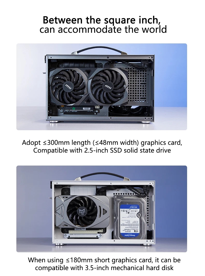 Pccooler I100 ITX MINI Small Case All Aluminum Suitcase Portable HTPC ...