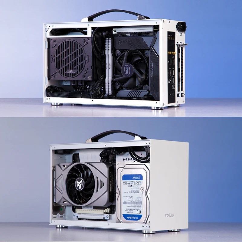 Pccooler I100 ITX MINI Small Case All Aluminum Suitcase Portable HTPC ...
