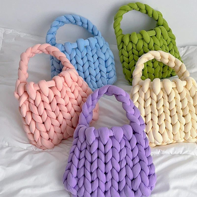 Lana Tubular Gruesa Para Tejer - 500g, Ideal Para Mantas A Mano Y Manualidades