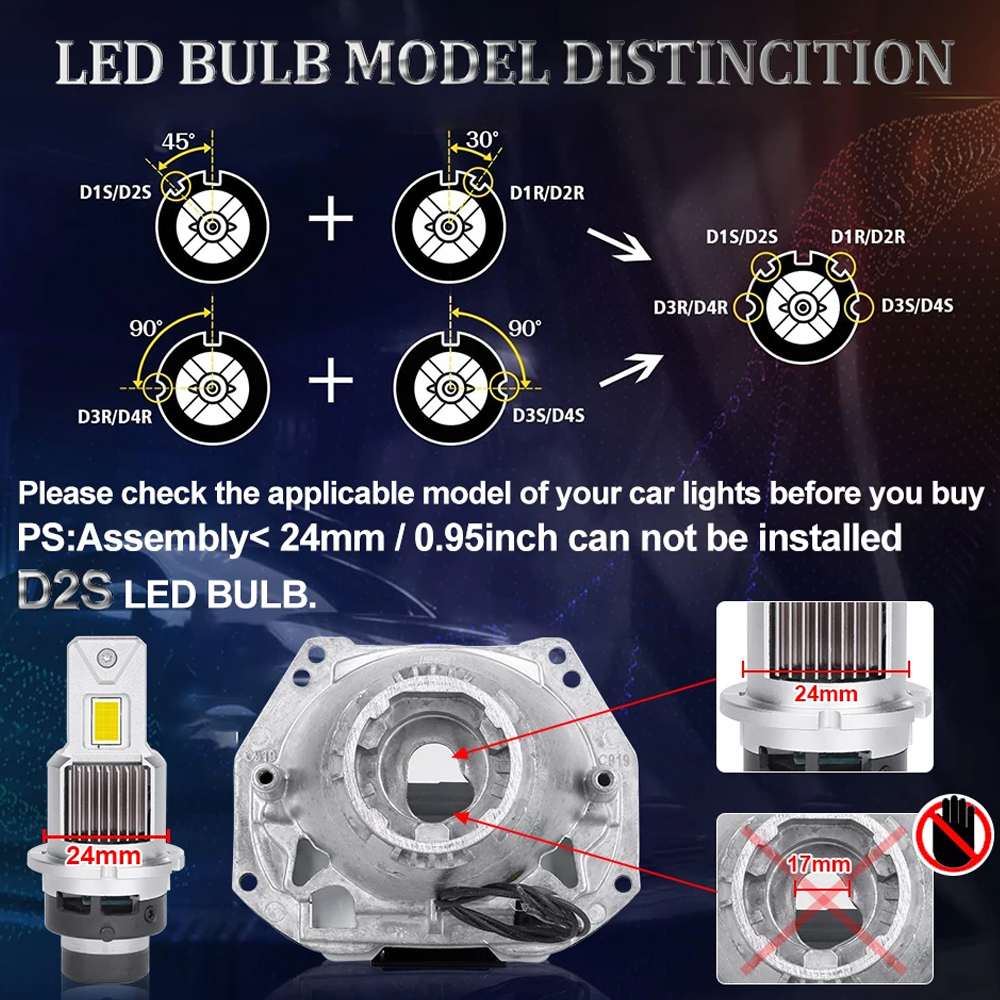 Ampoules LED D2S/D2R 6000K 110W - Blanc Xenon - Pour BMW E46 - Neuf