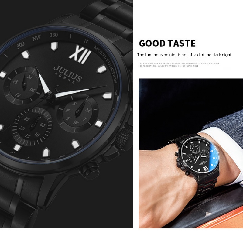 JULIUS Business Three Eyes Watch Plate Glow in the Night Japanese ...