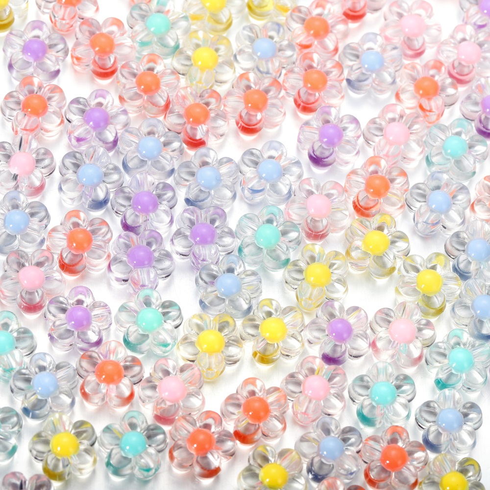 180 PCS Acrylic Hollow Flower Beads - 14mm, 8 Colors, For DIY Jewelry Making (Bracelets, Necklaces, Earrings) - View #8