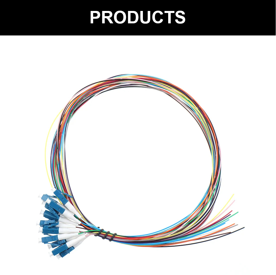 JT-COM Fiber Optic Pigtail LC-UPC (Blue) Single Mode 12 core (9/125) 1M ...
